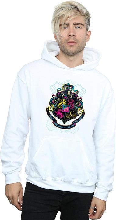 Actual product image Mens Neon Hogwarts Crest Hoodie (L)