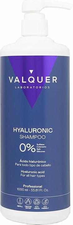 Image du produit Valquer Shampooing à l'acide hyaluronique Hydratation et vitalité supplémentaires pour tous les types de (1000 ml, Shampoing liquide)