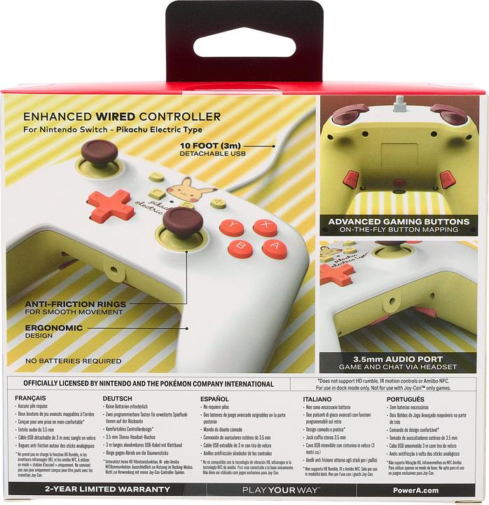 Actual product image PowerA Enhanced Wired Controller for Nintendo Switch - Pikachu Electric Type (Switch)