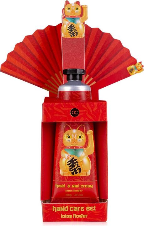 Accentra Handpflegeset WINKEKATZE / MANEKI NEKO in Geschenkbox, inkl. 30ml Hand- & Nagelcreme, Nagelfeile mit
