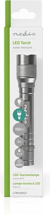 Immagine prodotto Nedis Torcia LED, Premium, 150lm - argento (2.90 cm, 150 lm)