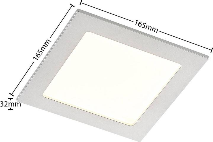 Image du produit Prios Lampe LED à encastrer Helina, argent, 16,5 cm (820 lm)