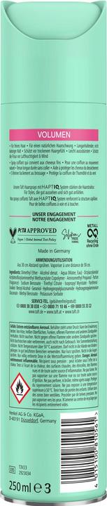 Actual product image Taft Hairspray Volume 250ml, Hold Level 4 Hair Styling, Hairspray for Fine Hair, Volume Hairspray, Vegan (250 ml)