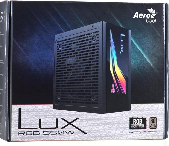 Immagine prodotto AeroCool Alimentatore Lux RGB 550M 550 W Nero (550 W)