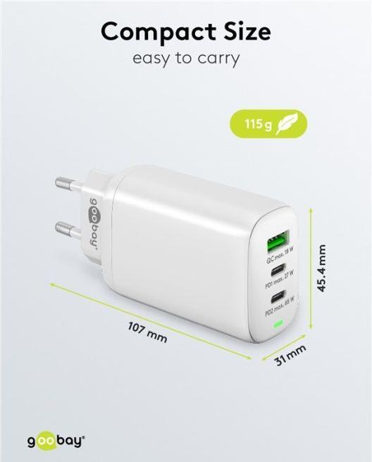 Produktbild Goobay USB Multiport Schnellladegerät (65 W)