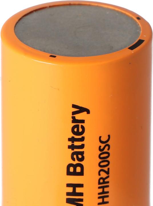 Actual product image Panasonic 4/5 SUB-C HHR200SC NiMH Akku Flattop Abmessungen 22,2x34mm (4/5 SC, 2000 mAh)