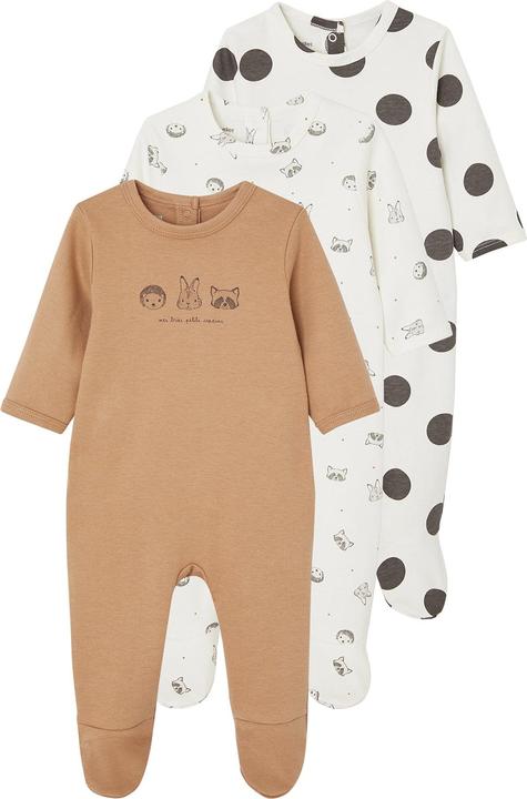 Actual product image Vertbaudet 3-pack baby romper BASIC, interlock jersey (50)