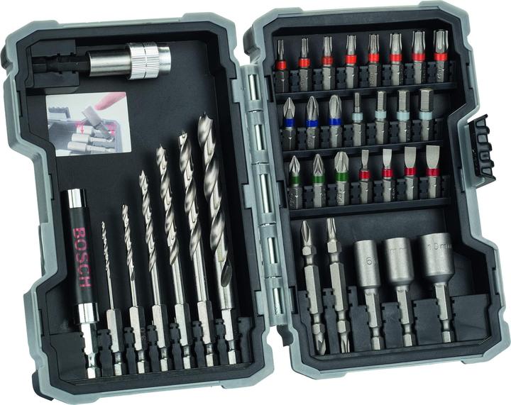 Bosch Professional Zubehör Jeu de forets et d'embouts pour le bois (Th20, SL4, Th10, SL5, SL3, PH2, PZ3, Th30, TH15, HEX4, HEX3, PZ2, HEX6, PH1, HEX5, SL6, PH3, Th40, PZ1, Th27, Th25)