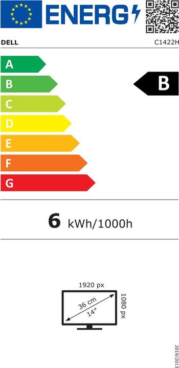 Energie-Label Dell C1422H Portable Monitor (1920 x 1080 Pixel, 14")