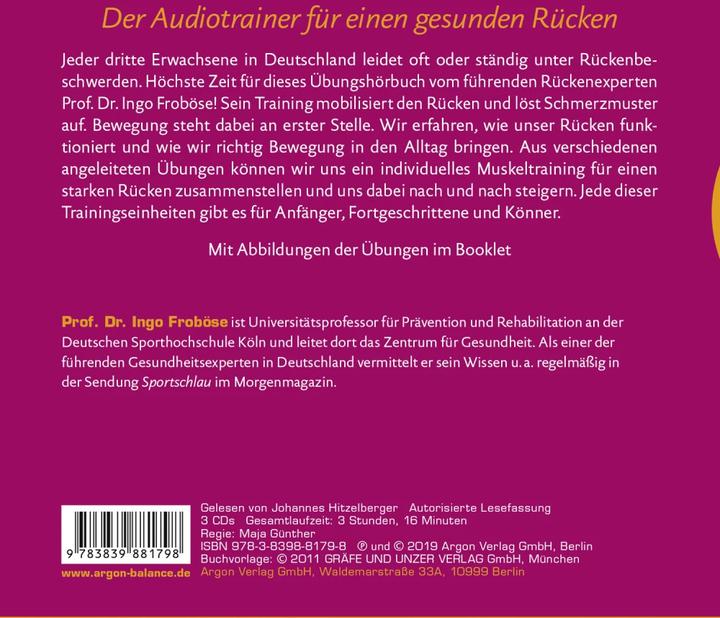 Image du produit Le nouvel entraînement du dos (Ingo Froböse, Johannes Hitzelberger, Allemand)