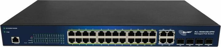 Image du produit Allnet switch smart managed layer2 24 port? poe budget 370w? 24x poe at? 4x sfp? 19"? all-sg84 (24 Ports)