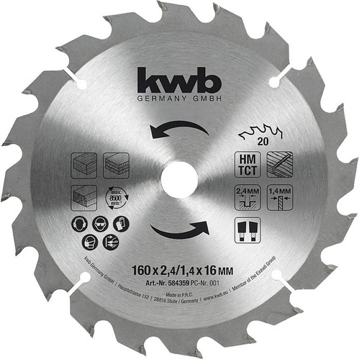 Produktbild kwb 584359 Kreissägeblatt 160 x 16 mm 1 St.