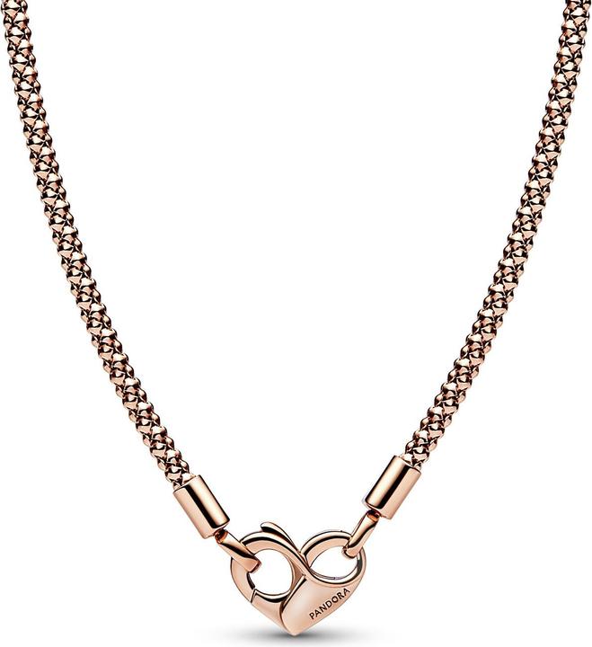 Pandora Moments Gliederhalskette mit Nieten (Metall, rosevergoldet, 45 cm)