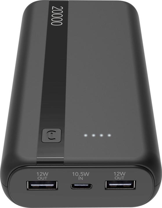 Image du produit Cellularline Banque de puissance 20000 - Noir (20000 mAh, 12 W)