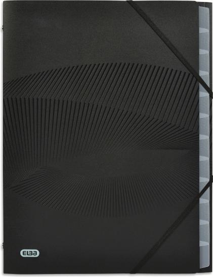 Actual product image Elba Sorter A4 Osmose® black, 3 flaps, 12 compartments
