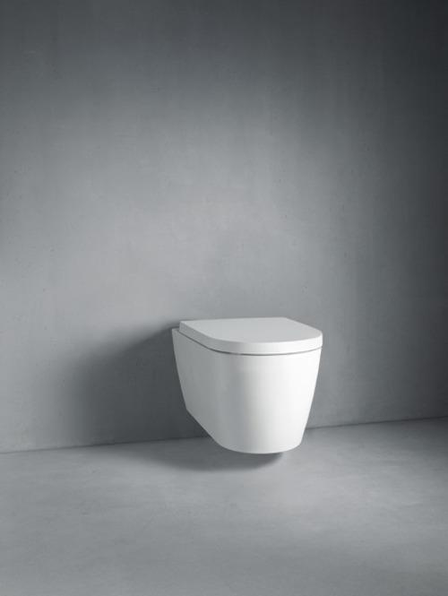 Actual product image Duravit WWC ME by Starck COMPACT RIMLESS deep, 370x480mm white/white satin finish WG