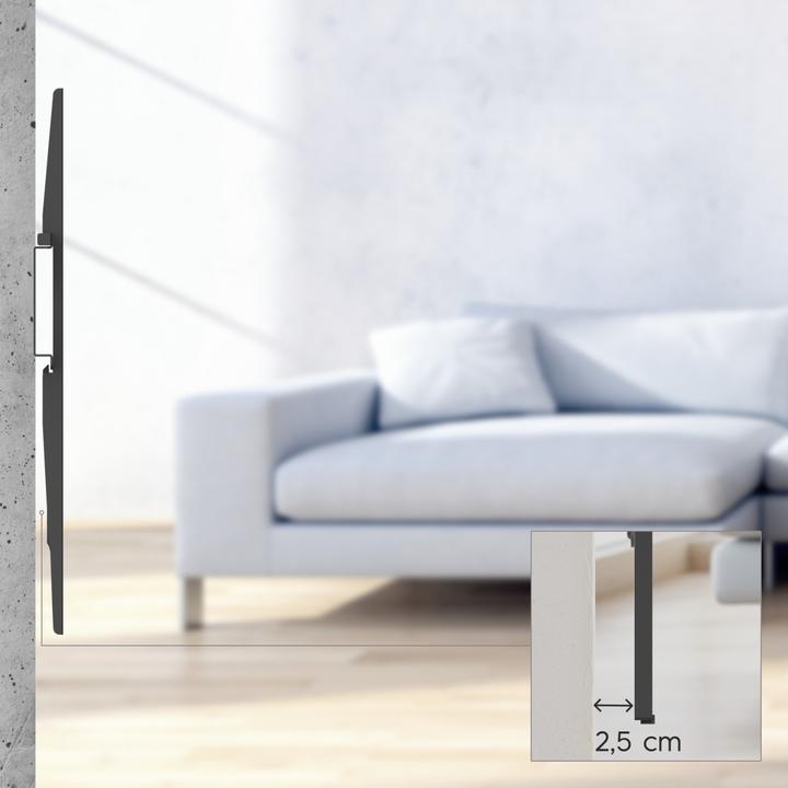 Image du produit Hama Support TV mural, fixe, 229 cm (90") jusqu'à 60 kg, distance du mur 2,5 cm (Mur, 90", 60 kg)