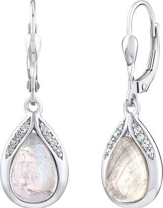 Silvego Silver dangle earrings with genuine Moonstone JST13327EMS