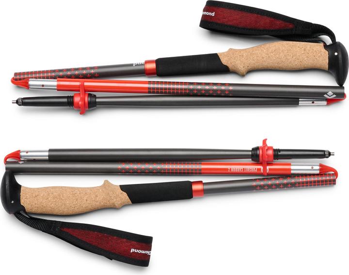 Actual product image Black Diamond Treckingst?cke Pursuit Carbon Z (anthrazit/orange, 1 Paar, 120 cm) (120 cm)