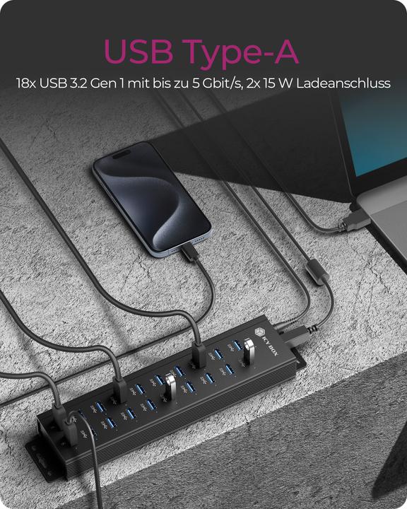 Immagine prodotto Icy Box IB-HUB1720-U3 (USB-B, 20 Porti)