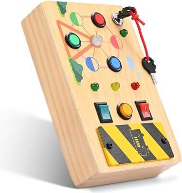Produktbild Activity Board Busy Board, Lichtschalter Spielzeug - Motorikwand Sensory aus Holz LED Ampel