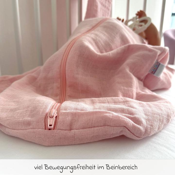 Produktbild Makian Schlafsäcke Musselin-Schlafsack - Puder - Gr. 60 cm (80 cm, 1.0 TOG)