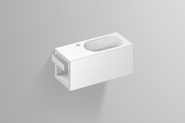 Image du produit Alape Plan de toilette WP.XXS2 Fusion.S, L : 580mm, H : 240mm,P : 236mm, vasque ovale à droite, por (236 mm, 580 mm)