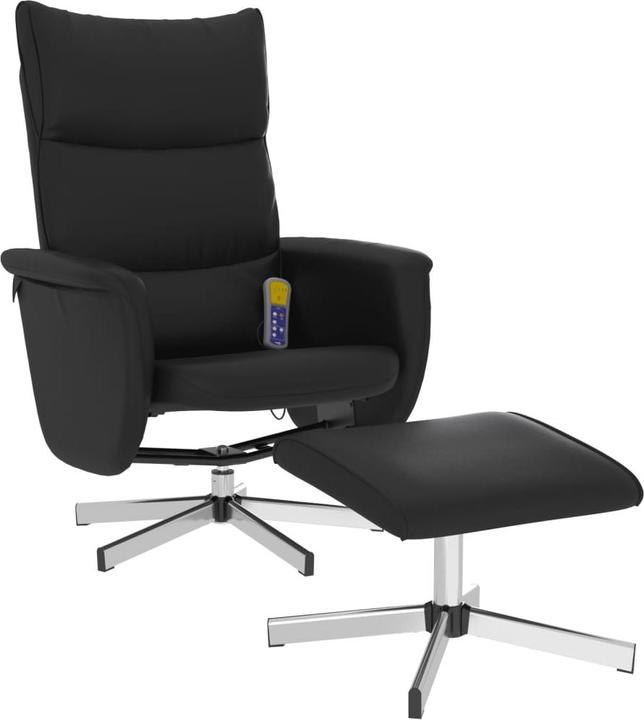 VidaXL Massagesessel mit Fusshocker Schwarz Kunstleder,Farbe
