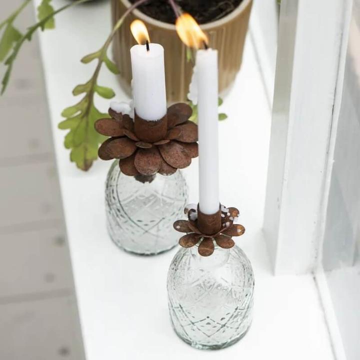 Produktbild Ib Laursen Flaschenkerzenhalter Blume Rostoptik