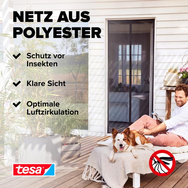 Actual product image tesa Insect screen magnetic curtain for balcony and patio doors, self-closing, mounting without drilling (100 x 220 cm)