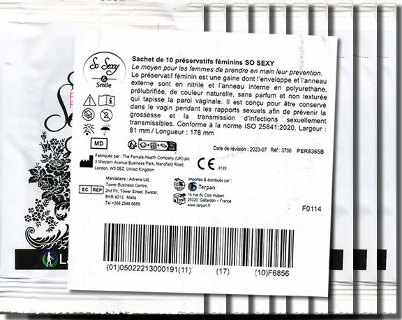 Nutritional values and ingredients Terpan So Sexy - Female condom "Femidom", 10 pieces, latex-free, free from unnecessary chemicals (10 pcs.)