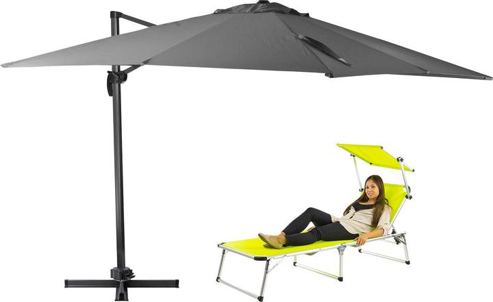 Actual product image Dema Parasol Verona Grey XL 340x300x275cm (3 m)