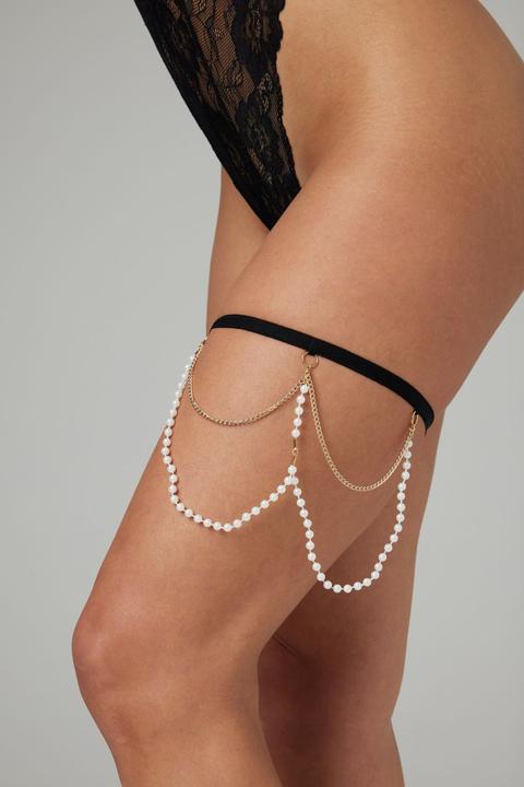Productafbeelding Christine Le Duc Parel en kanten band/accessoire Mea - Zwart (Eén maat voor iedereen)