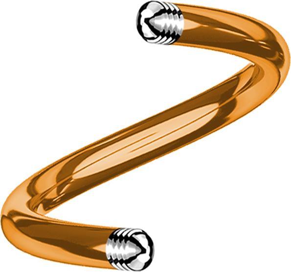Immagine prodotto Star Piercing Asta a micro spirale in oro rosa (senza ottone, Acciaio chirurgico 316L)
