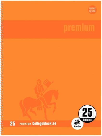 Actual product image Staufen College pad A4 80BL Lin.25 orange (A4, Lined)
