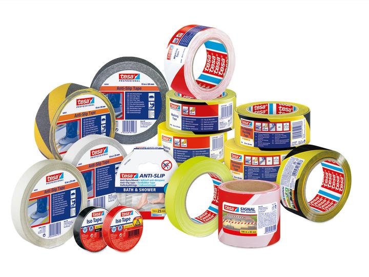 Actual product image tesa PREMIUM signal marking tape, self-adhesive PVC warning tape for permanent marking (50 mm)