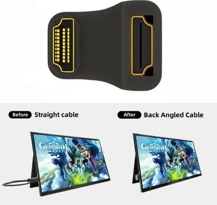 Actual product image PowerGuard HDMI to HDMI 1.4 180-degree angle U-shape down adapter (HDMI)