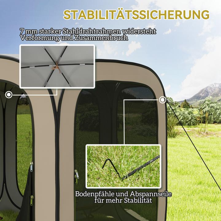 Immagine prodotto Outsunny Campingzelt Oxfordstoff, Stahldraht Khaki (Tenda pitching)