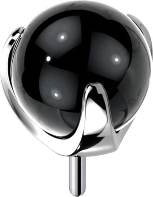 Produktbild Star Piercing Threadless Glaskugel schwarz gefasst (ohne Messing, Titan G23, Glas)