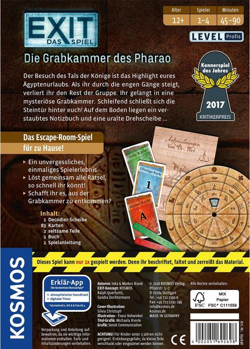 Productafbeelding Kosmos Uitgang - De grafkamer van de farao (Duits)