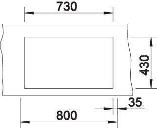 Actual product image Blanco Claron 700-U (Undermount sink, 44 cm, 74 cm)