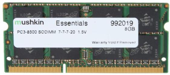 Produktbild Mushkin 992019 (1 x 8GB, 1066 MHz, DDR3-RAM, SO-DIMM)