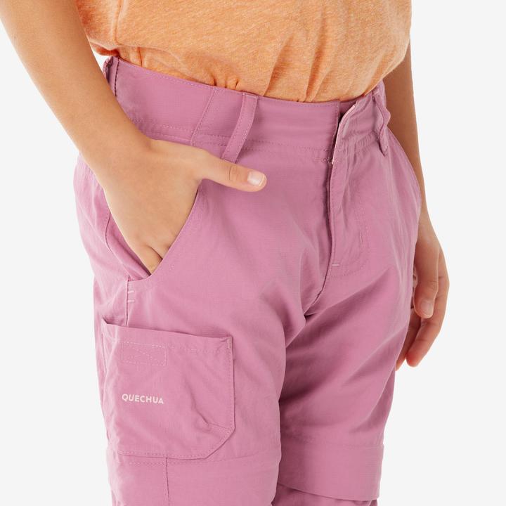 Immagine prodotto Quechua Zip-Off-Hose MH500 Kinder Gr. 92–116 Bergwandern rosa (98, 104)