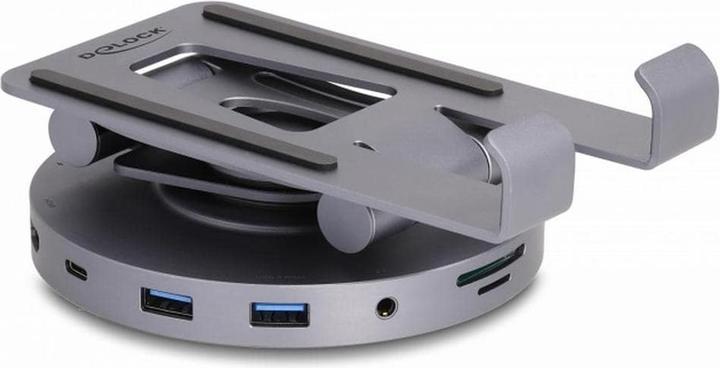 Actual product image Delock Tablet and Notebook Docking Station 4K with Integrated Mount - HDMI / USB / Hub / SD / Mi (USB-C, 2 Ports)