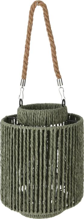 Image du produit Natura Punto Lanterne en matériau naturel avec anse, vert (19,5 x 19,5 cm, 1 x)