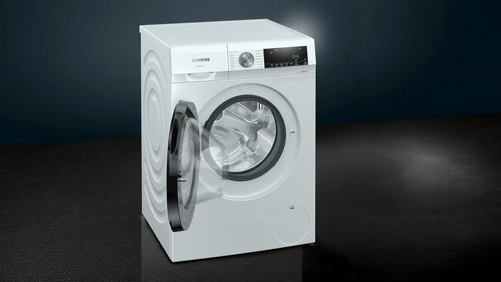 Produktbild Siemens WG44G000EX Waschmaschine (Frontlader, freistehend, 9 kg, A, 1.400 U/Min, iQ300) (9 kg, Links)