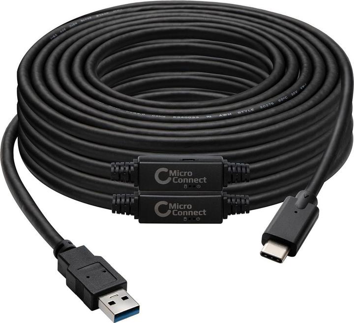 Produktbild MicroConnect USB C – USB A (10 m, USB 3.2 Gen 1, 7.50 W)