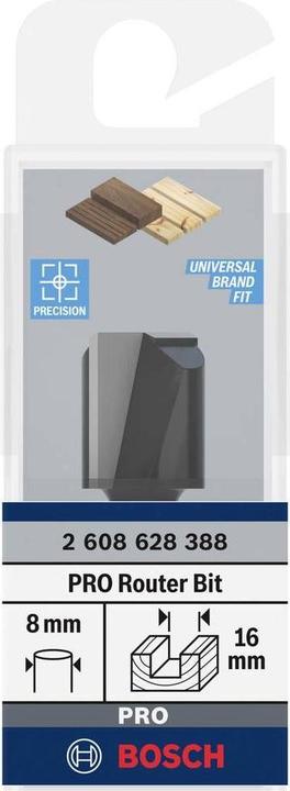 Produktbild Bosch Professional Zubehör Nutfräser, 8 mm, D1 16 mm, L 19,6 mm, G 51 mm. Für Handfräsen