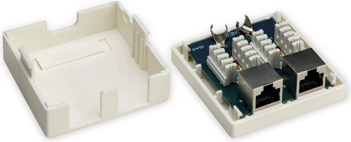 Produktbild Goobay 2-port RJ45 Anschlussdose, CAT 6, STP
