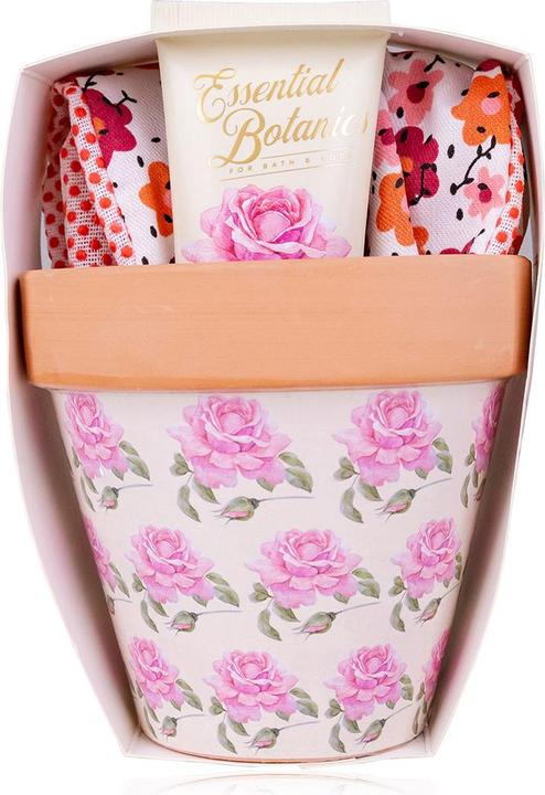 Accentra Handpflegeset ESSENTIAL BOTANICS - CLASSICS in Blumentopf, inkl. 60ml Hand- & Nagelcreme, Gartenhand (Manicure set)